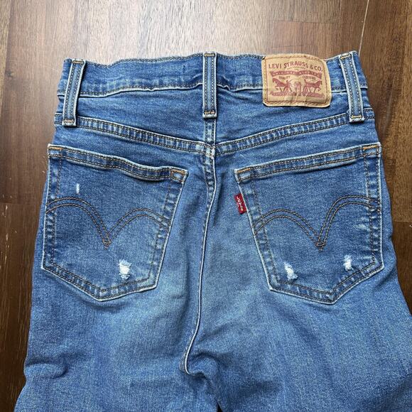 Levi's Wedgie Skinny Jeans Womens 25 High Rise Distressed Button Fly 52305-0024 - Picture 14 of 16